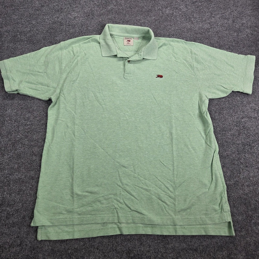 Perlis Polo Shirt Mens 3XL Green Crawfish Logo Peruvian Cotton Short Sleeve